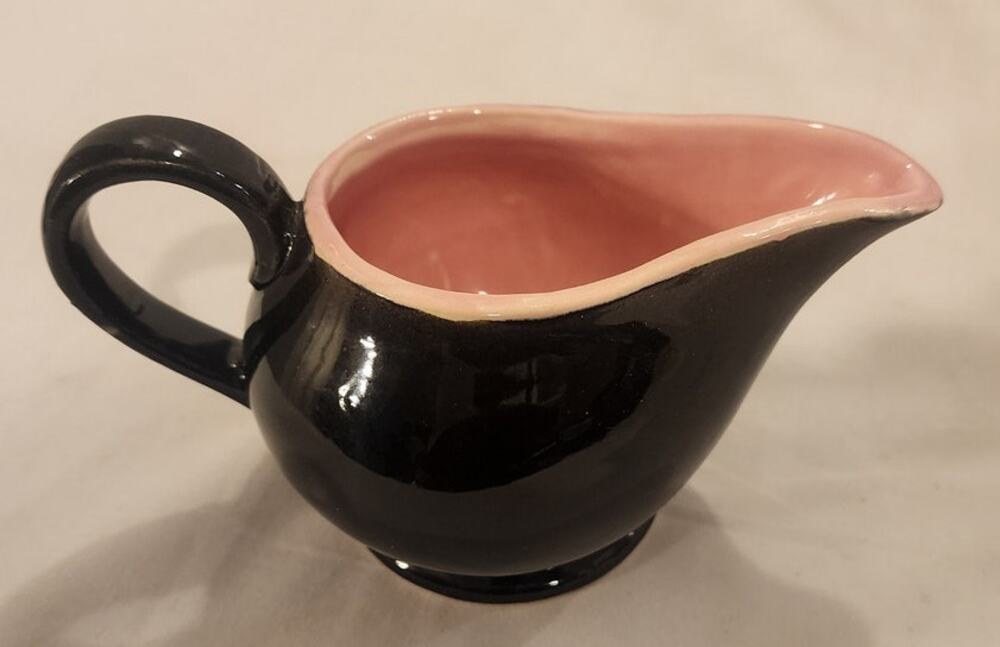 McCoy USA Black & Pink Ceramic Creamer Pitcher – Vintage Pottery
